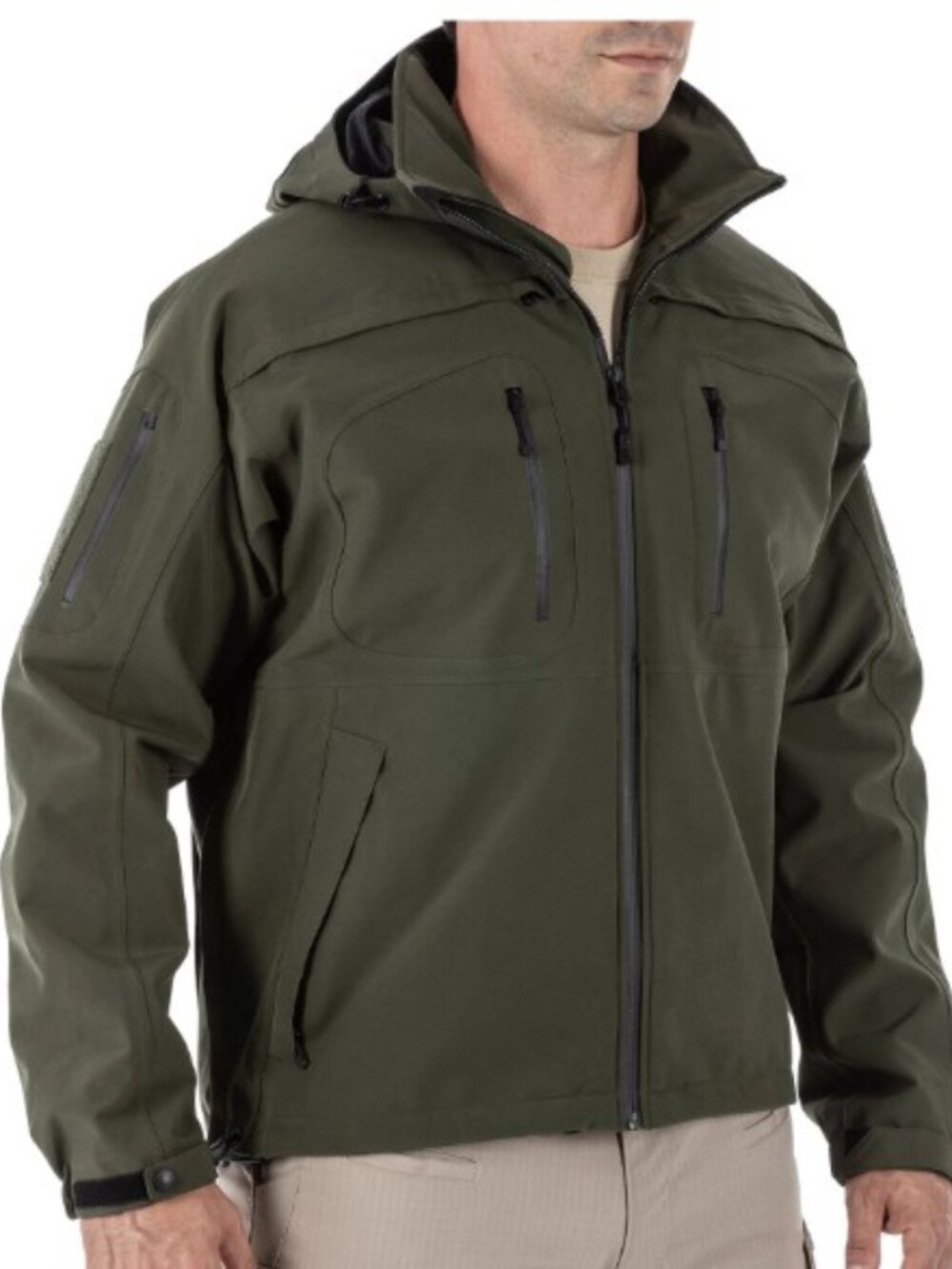 5.11 Tactical Men's XL Moss Green Sabre 2.0 Soft Shell Hooded Utility Jacket
